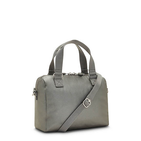 Torebki Kipling Zeva Metallic Handbag Szare | PL 1925VR